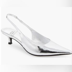 Jeffrey Campbell Persona Slingback Heel in Silver
